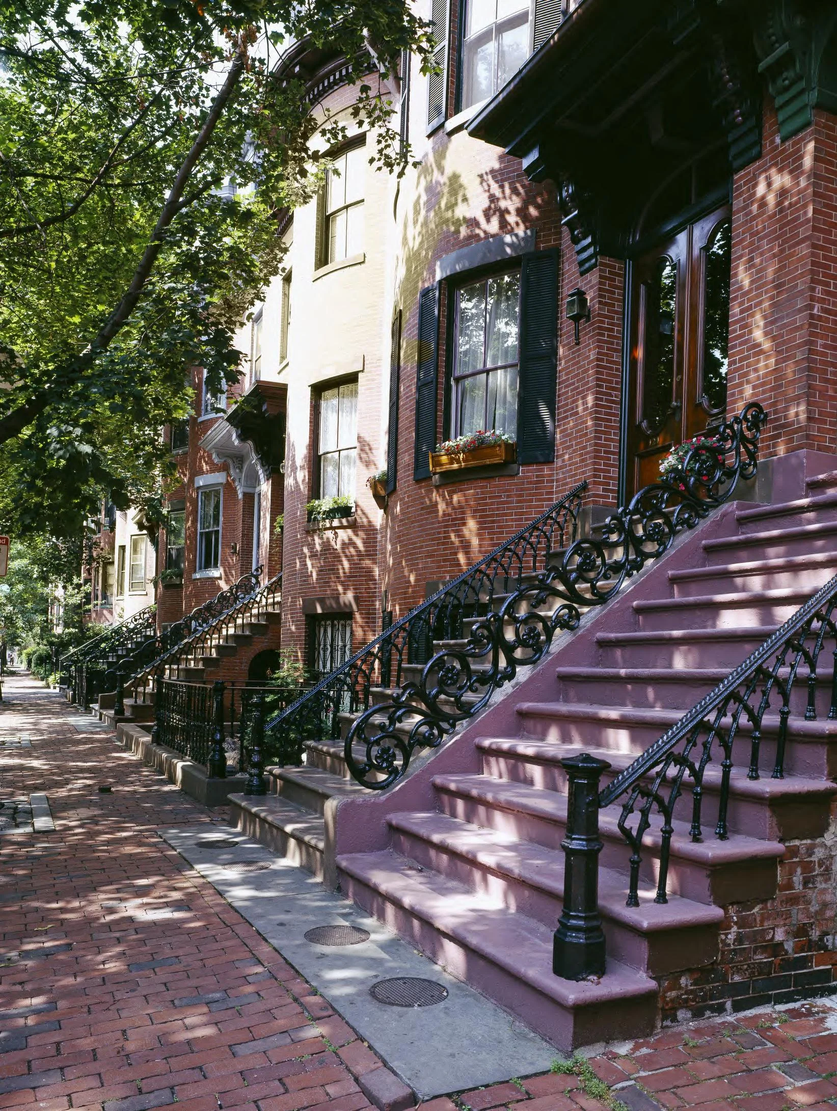 Boston brownstone street