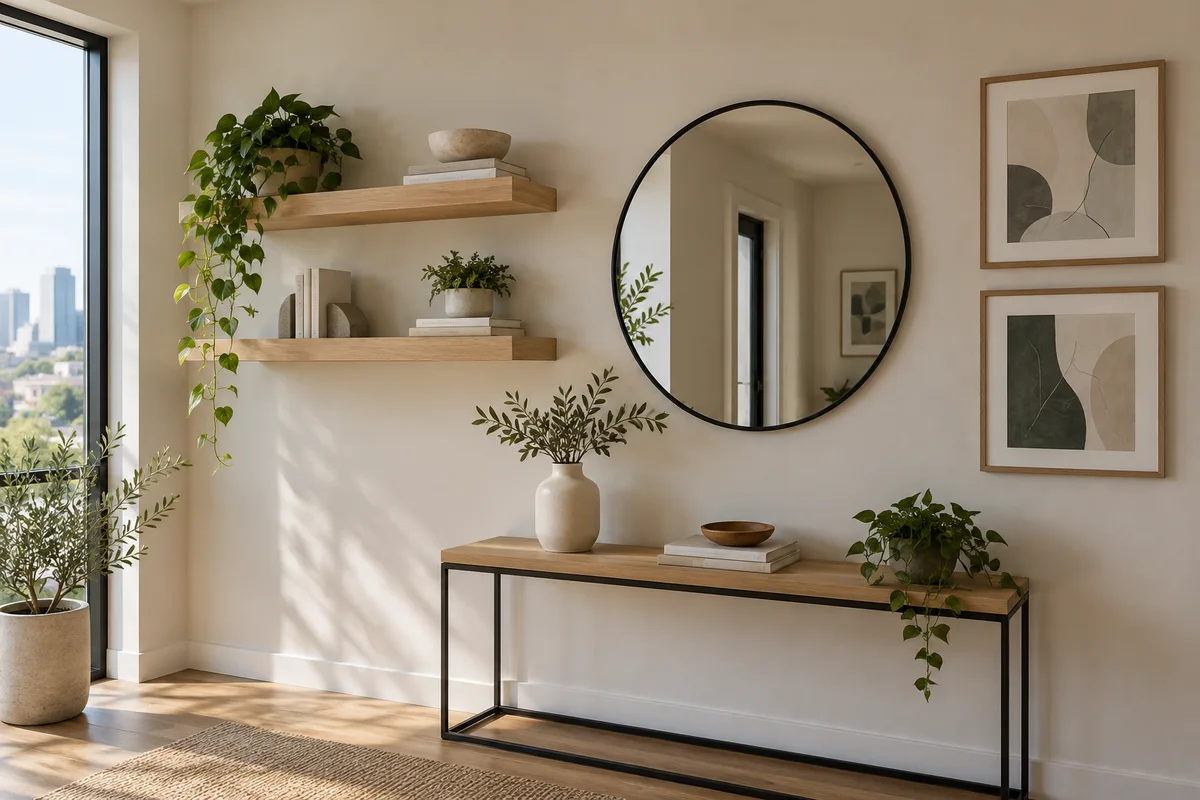 Modern shelving and wall decor